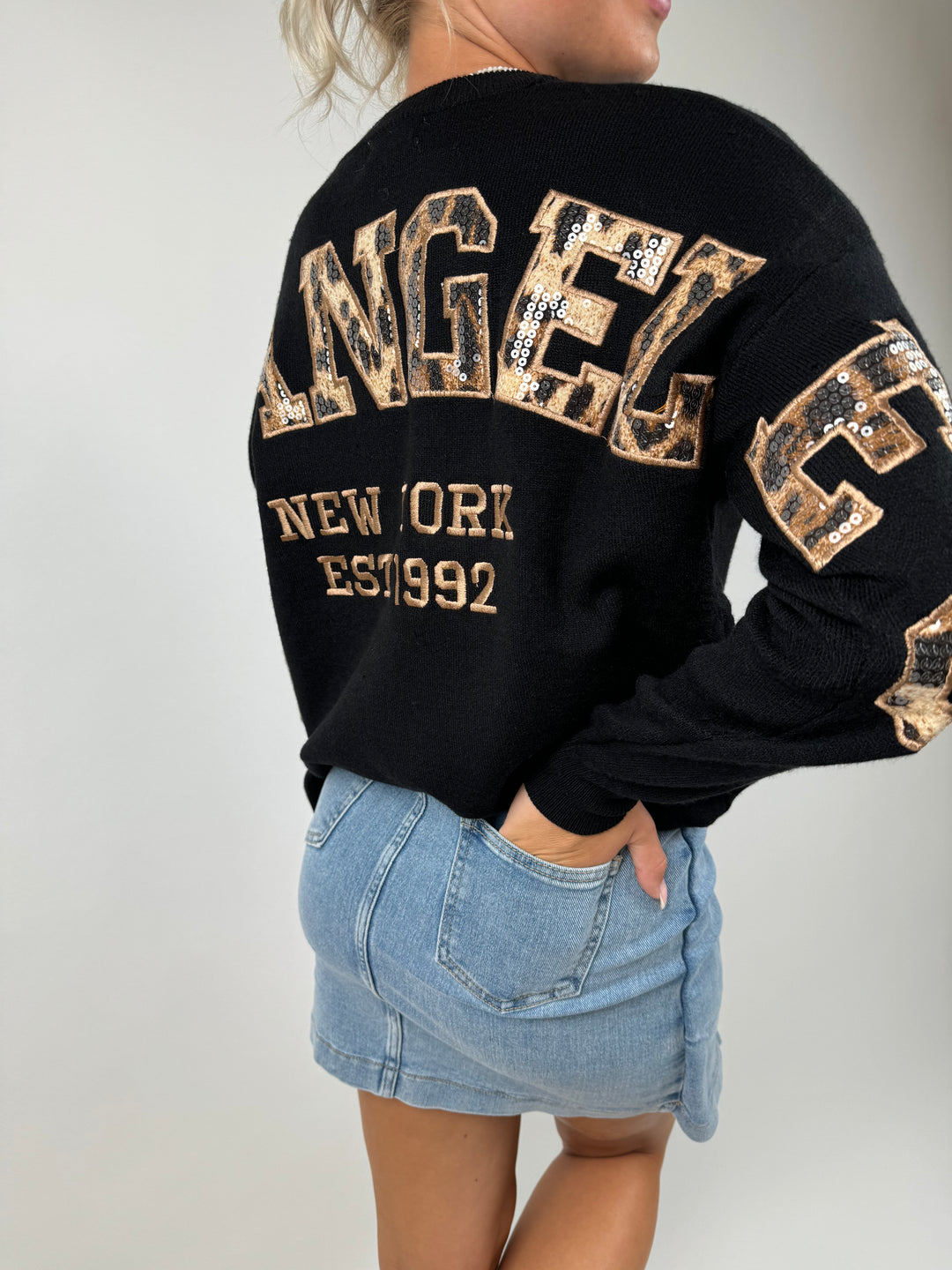 Pullover Los Angeles mit Leoprint