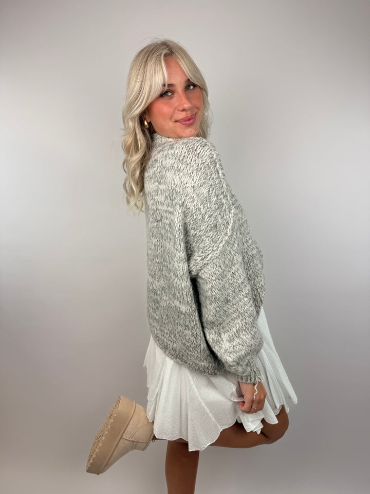 Melierter Oversize Cardigan Claire (kurz)