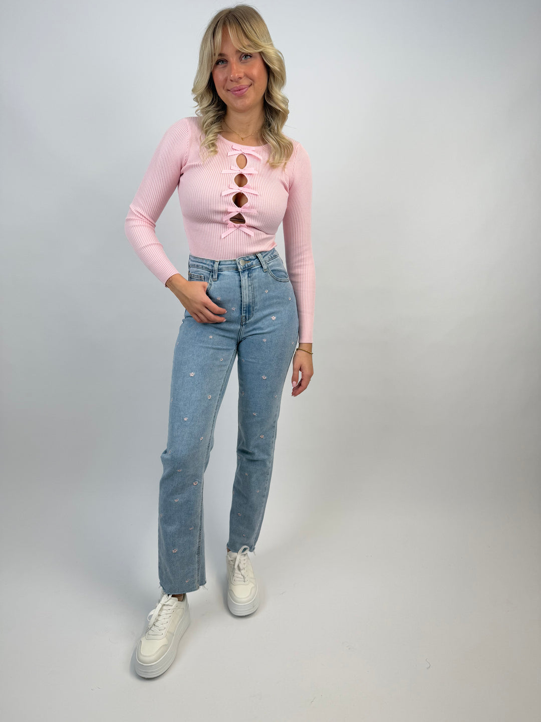 Straight Fit Jeans Beauty Blooms