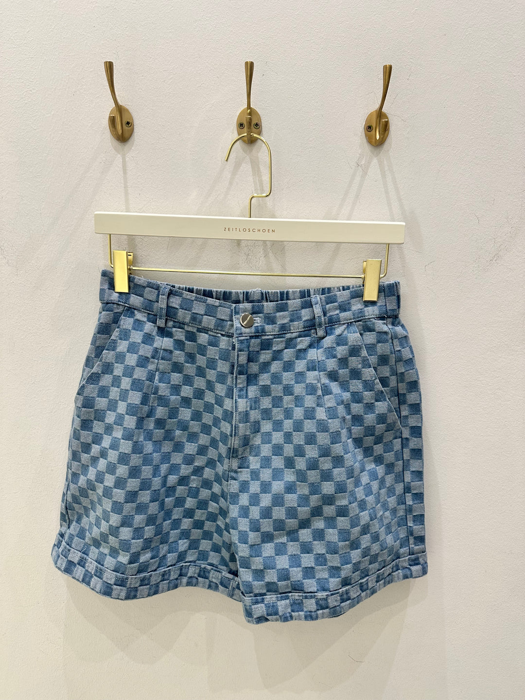 JEANSSHORTS MIT KAROMUSTER GR. M/38 (EINZELTEIL)