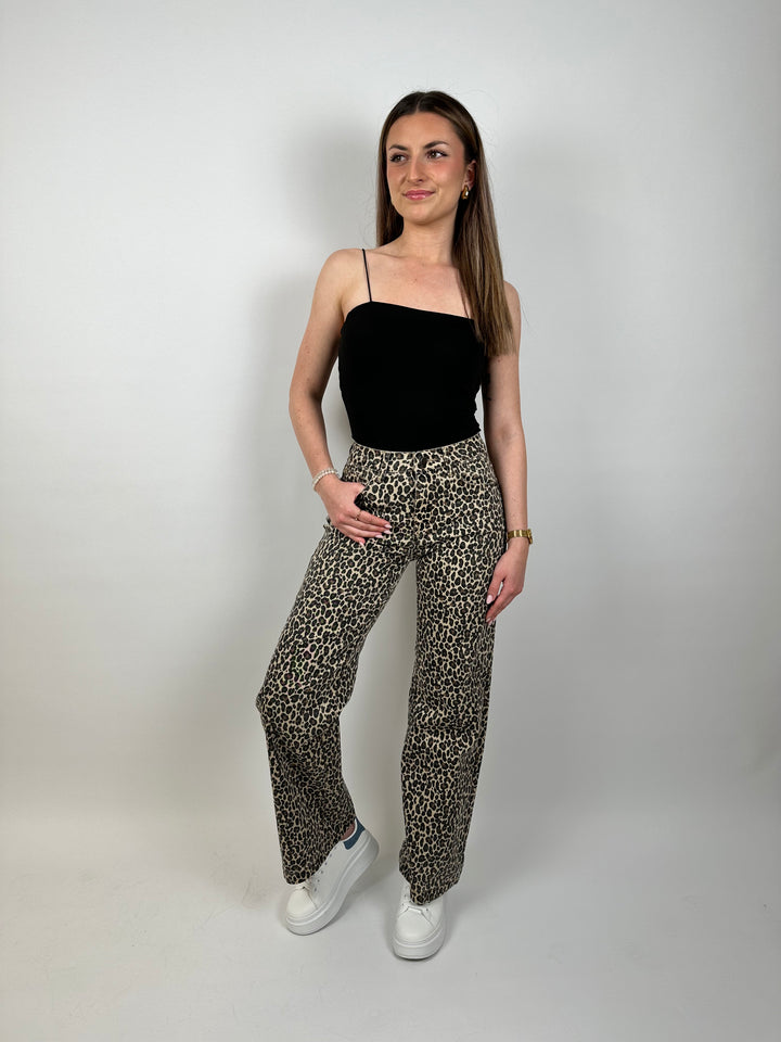 Straight Fit Jeans mit Leoprint (LW-611)