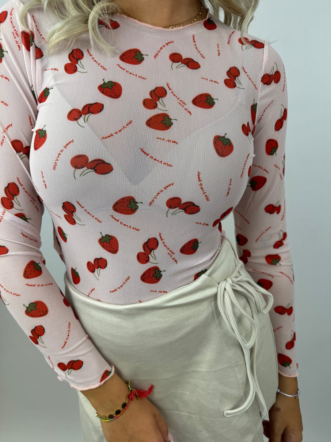 Mesh-Langarmshirt Sweet Strawberrys