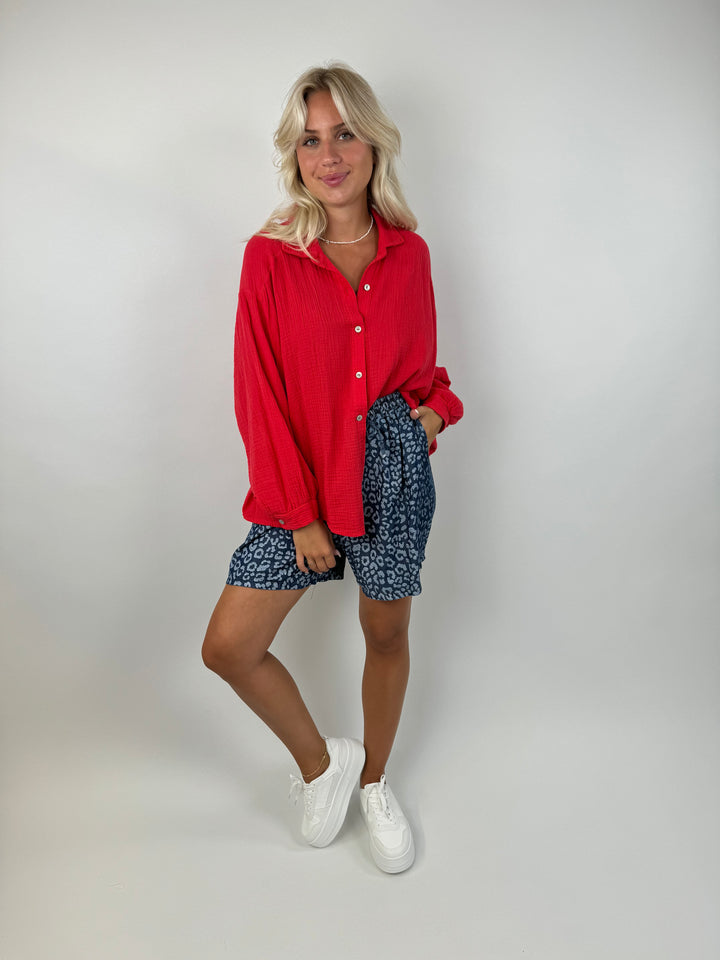 Shorts mit Leoprint Denim Summer