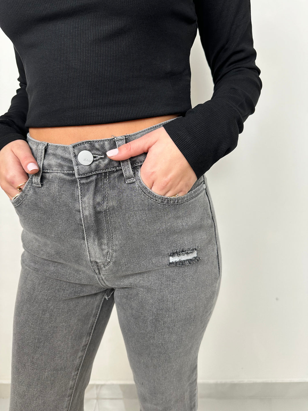 Graue Mom Jeans Elisa (2291)