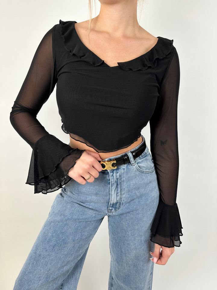 Cropped Rüschenbluse Elif