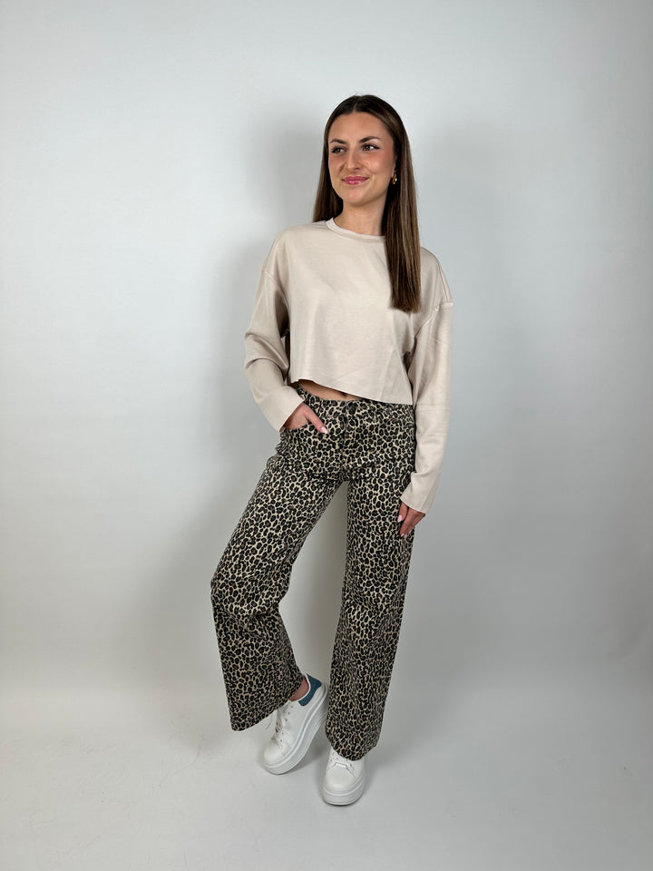 Straight Fit Jeans mit Leoprint (LW-611)