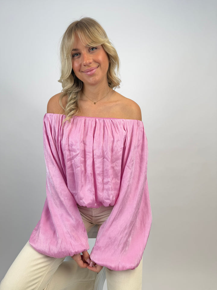 Offshoulder Bluse in Satinoptik Miriam