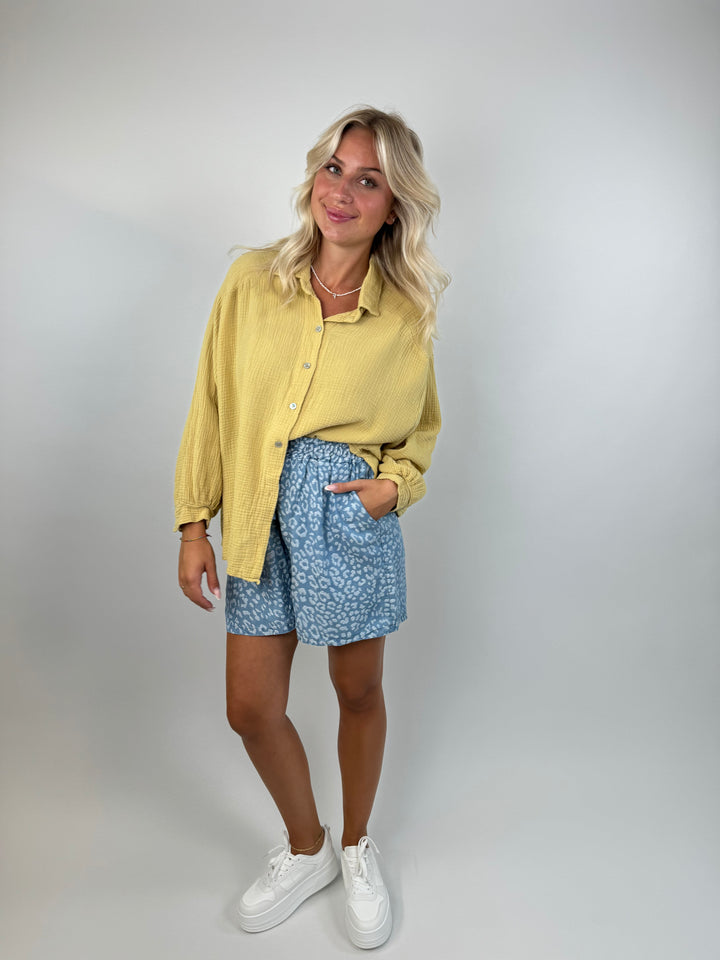 Shorts mit Leoprint Denim Summer