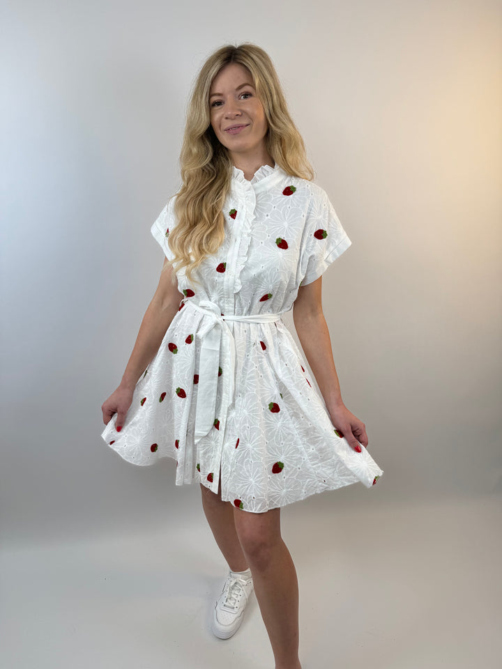 Kleid mit Stickereien Sweet Strawberrys