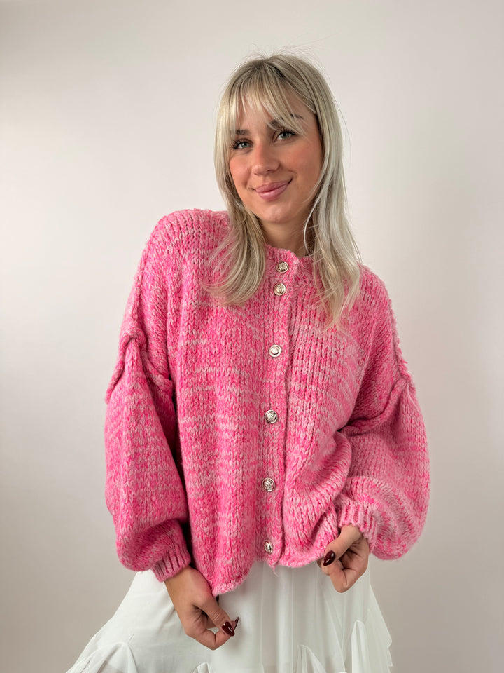 Melierter Oversize Cardigan Claire (kurz)