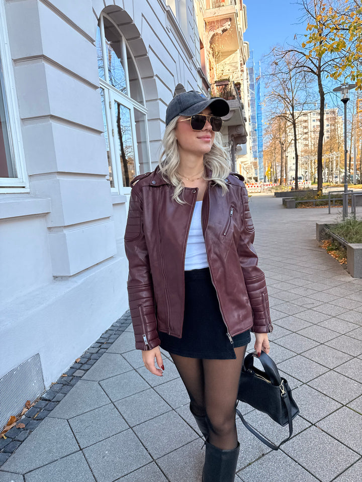 Lederjacke Burgundy