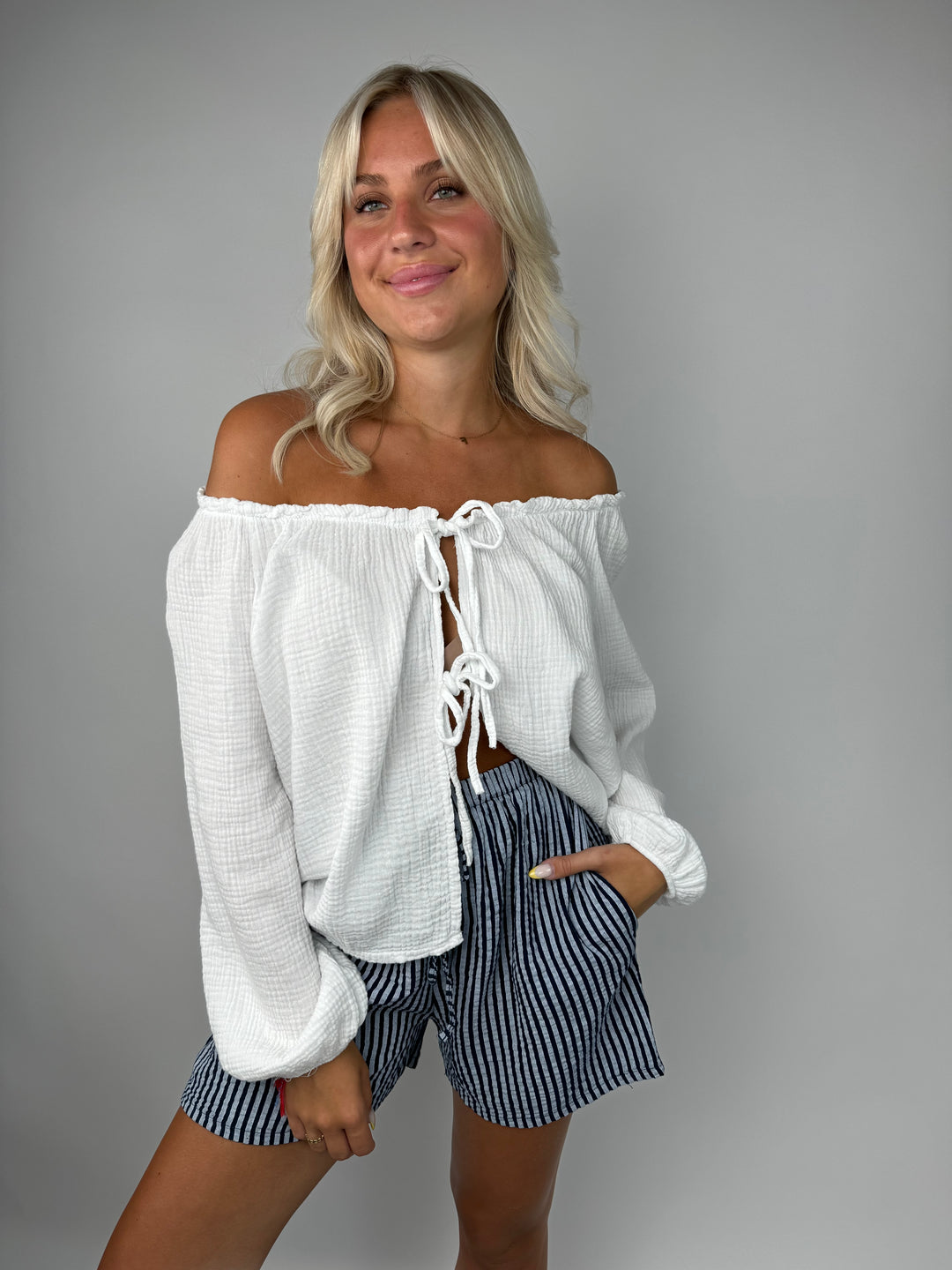 Musselinbluse mit Schleifen Milena