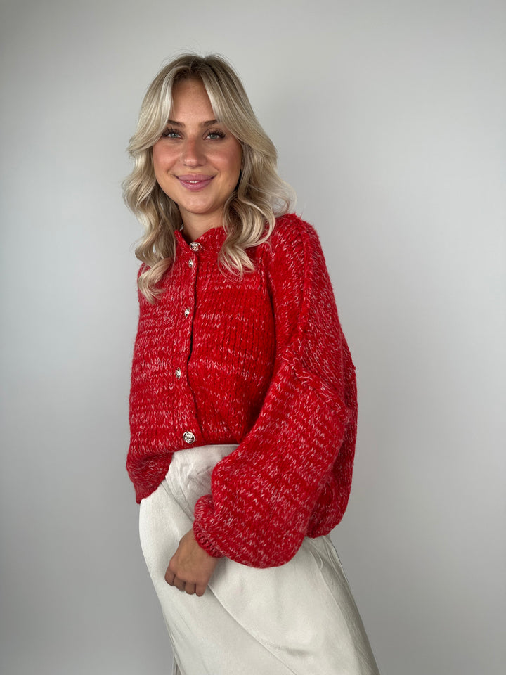 Melierter Oversize Cardigan Claire (kurz)