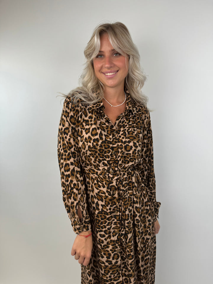 Langes Kleid mit Leoprint Wild