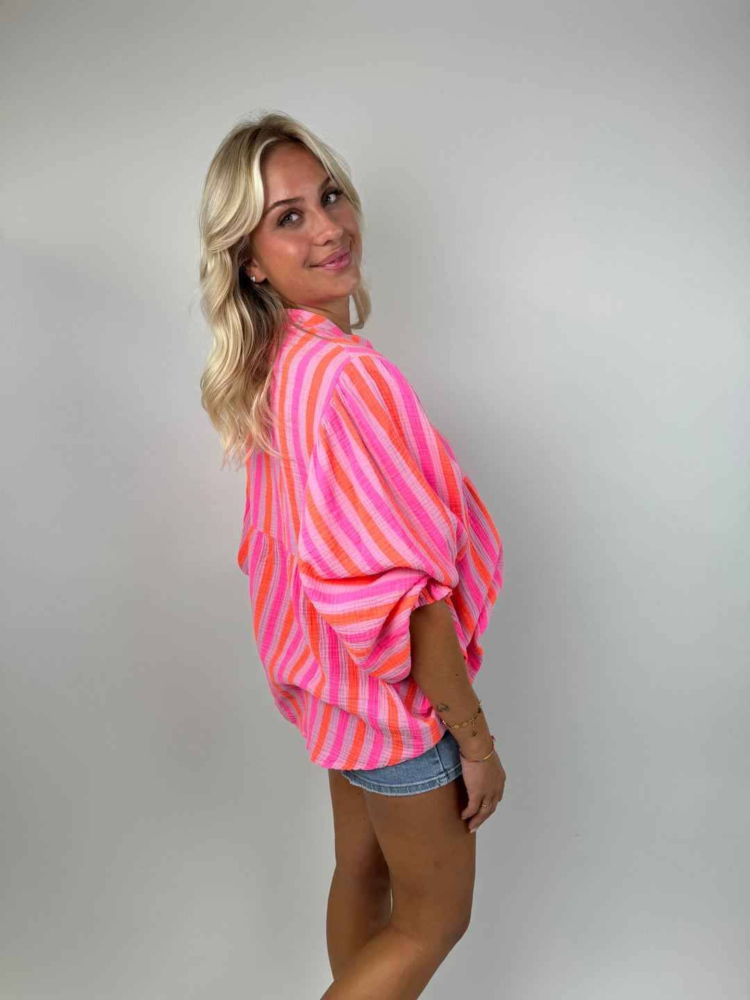 Musselintunika Melody Neon Stripes