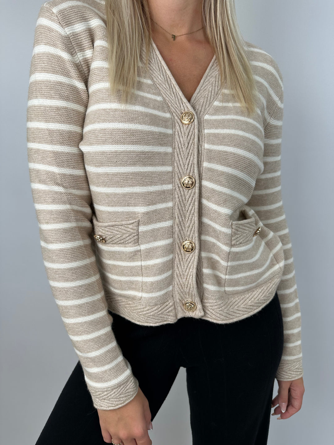 Gestreifter Cardigan Elegance