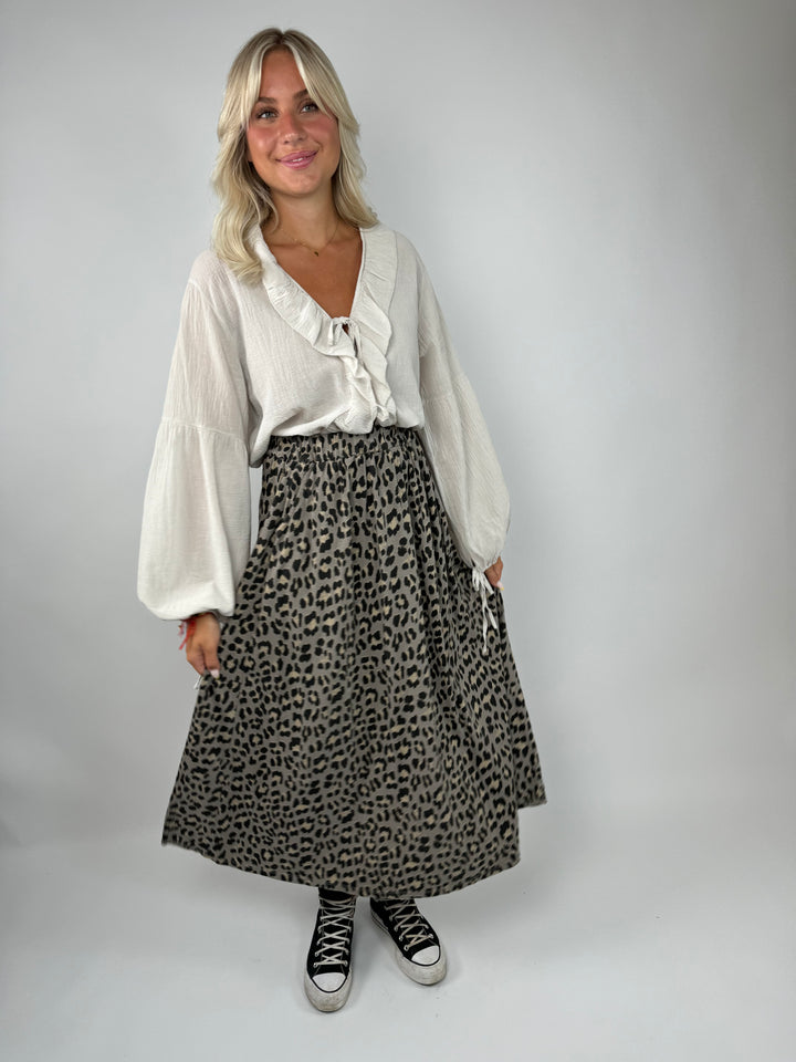 Maxi Sweatrock mit Leoprint