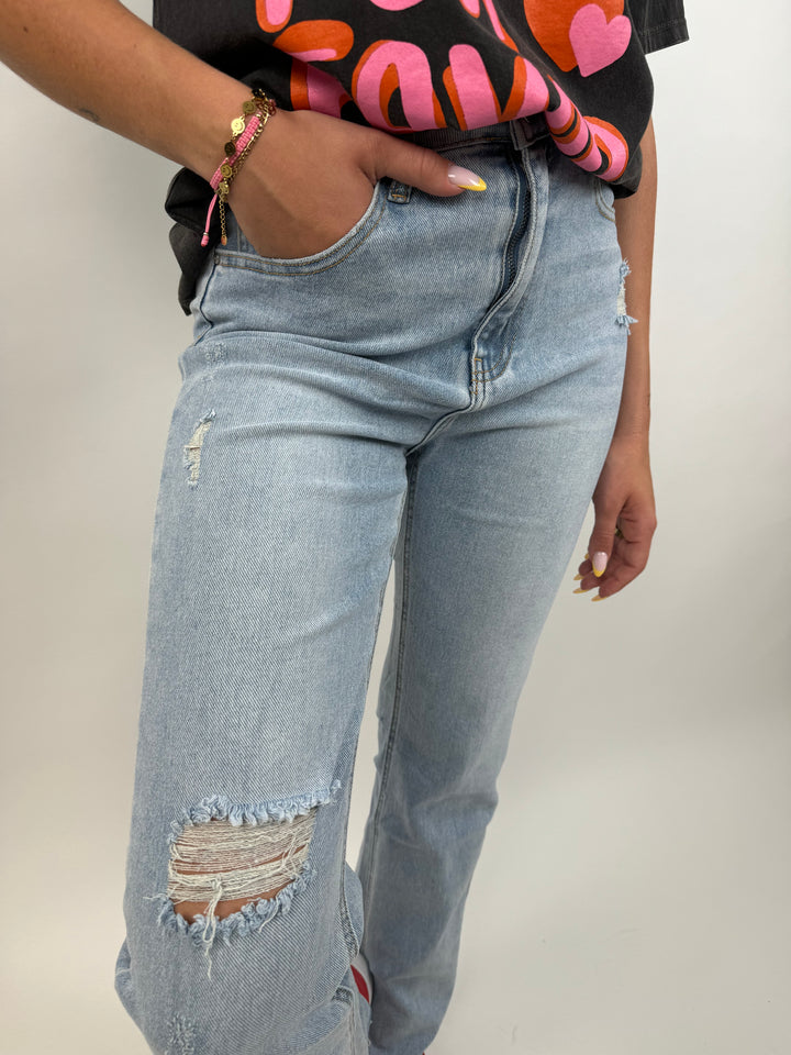 Straight Fit Jeans Bella mit Riss (2532)