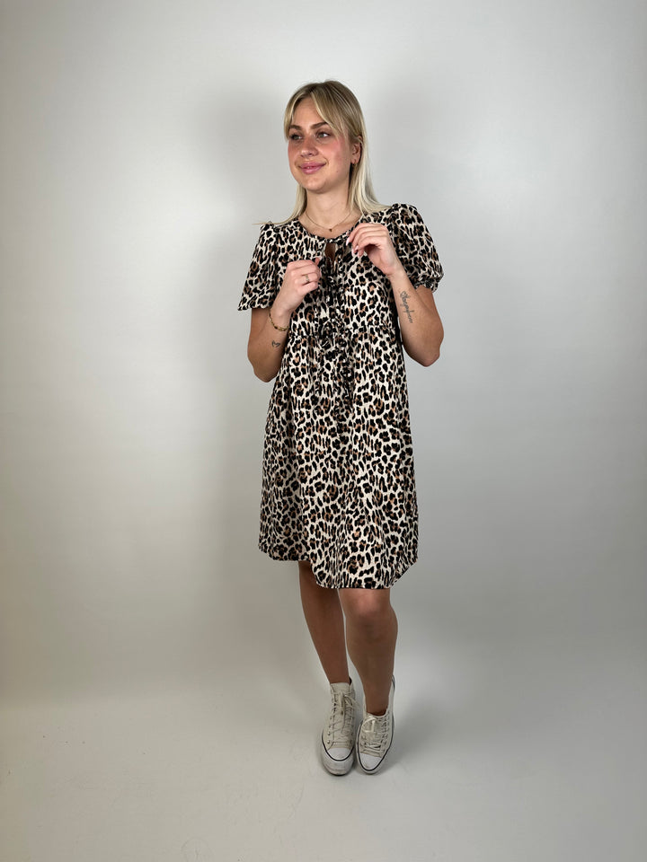 Kleid mit Leoprint und Schleifen Paula