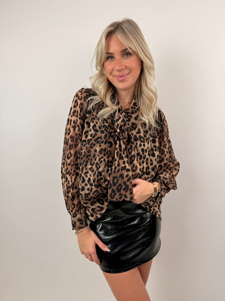 Chiffon Bluse mit Leoprint