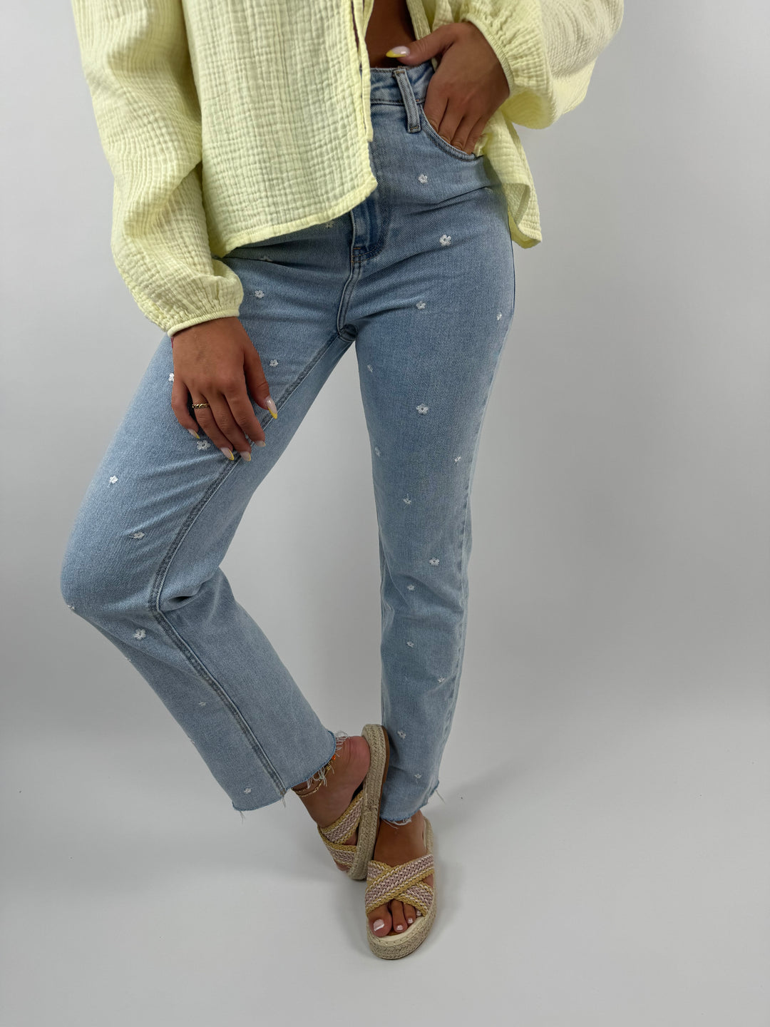 Straight Fit Jeans Beauty Blooms