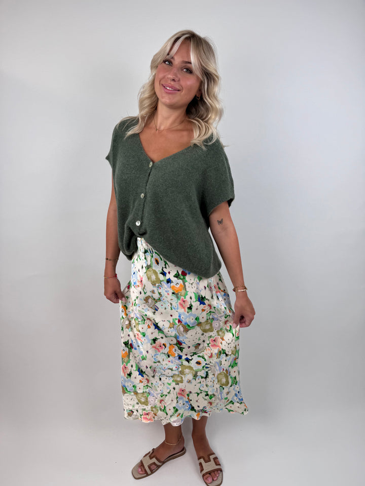 Satinrock mit Flowerprint Kalea