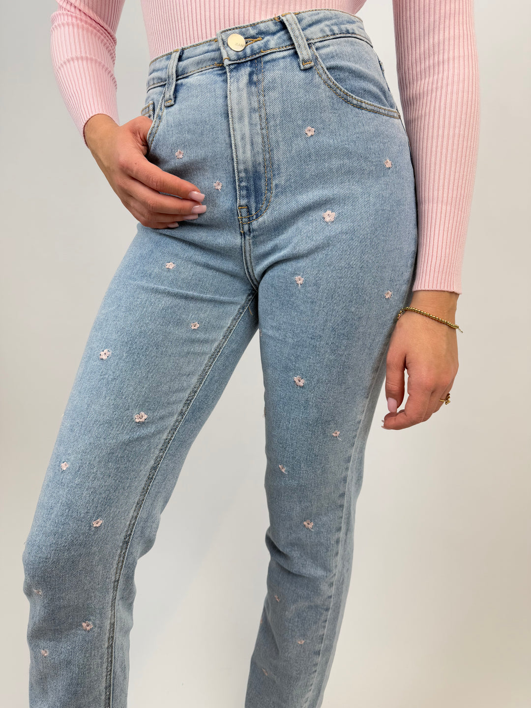 Straight Fit Jeans Beauty Blooms