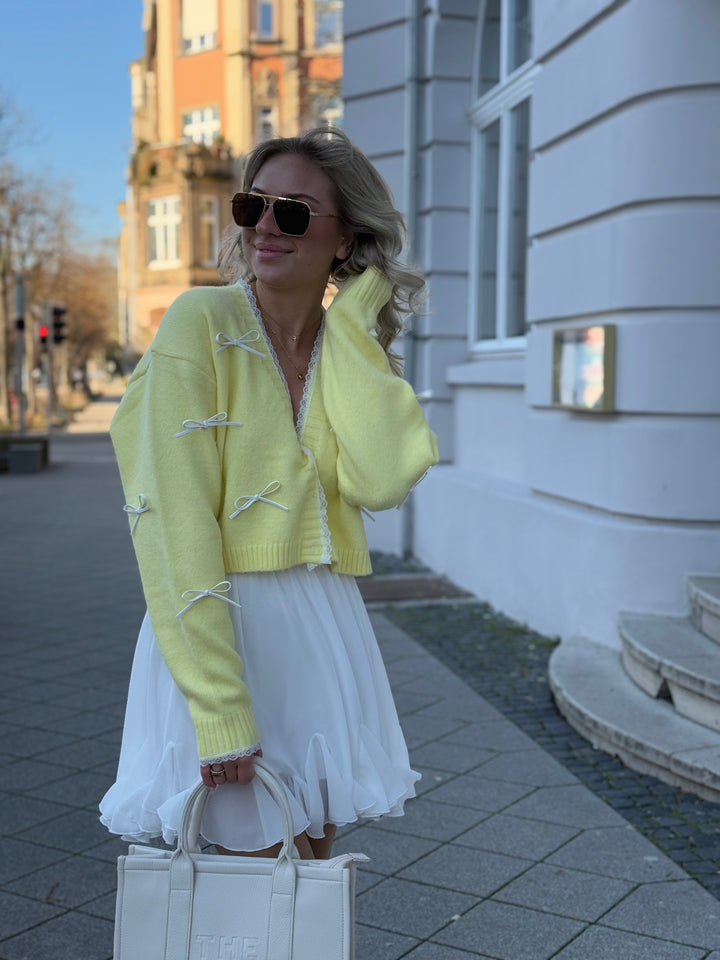 Cardigan White Bows