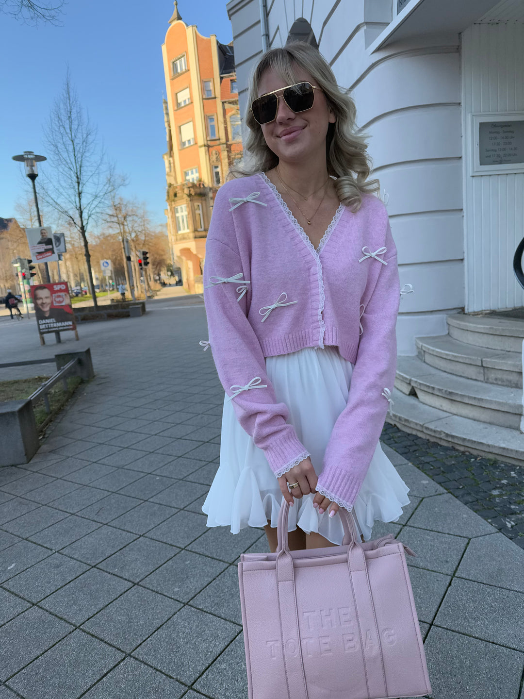 Cardigan White Bows