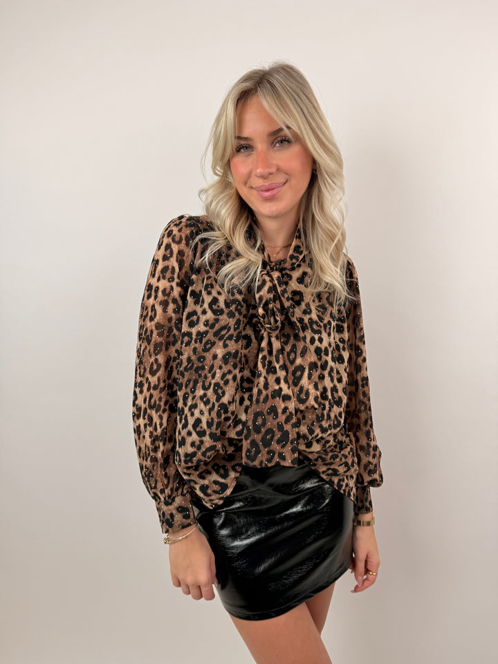 Chiffon Bluse mit Leoprint