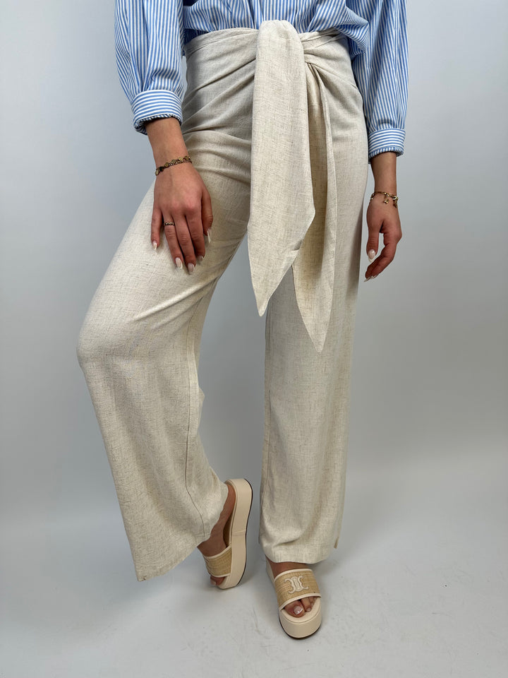 Asymmetrische Hose aus Leinen Luana