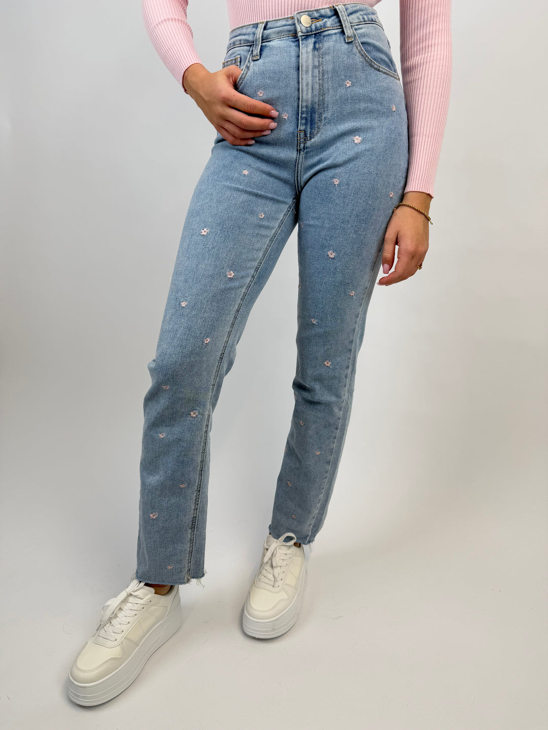 Straight Fit Jeans Beauty Blooms