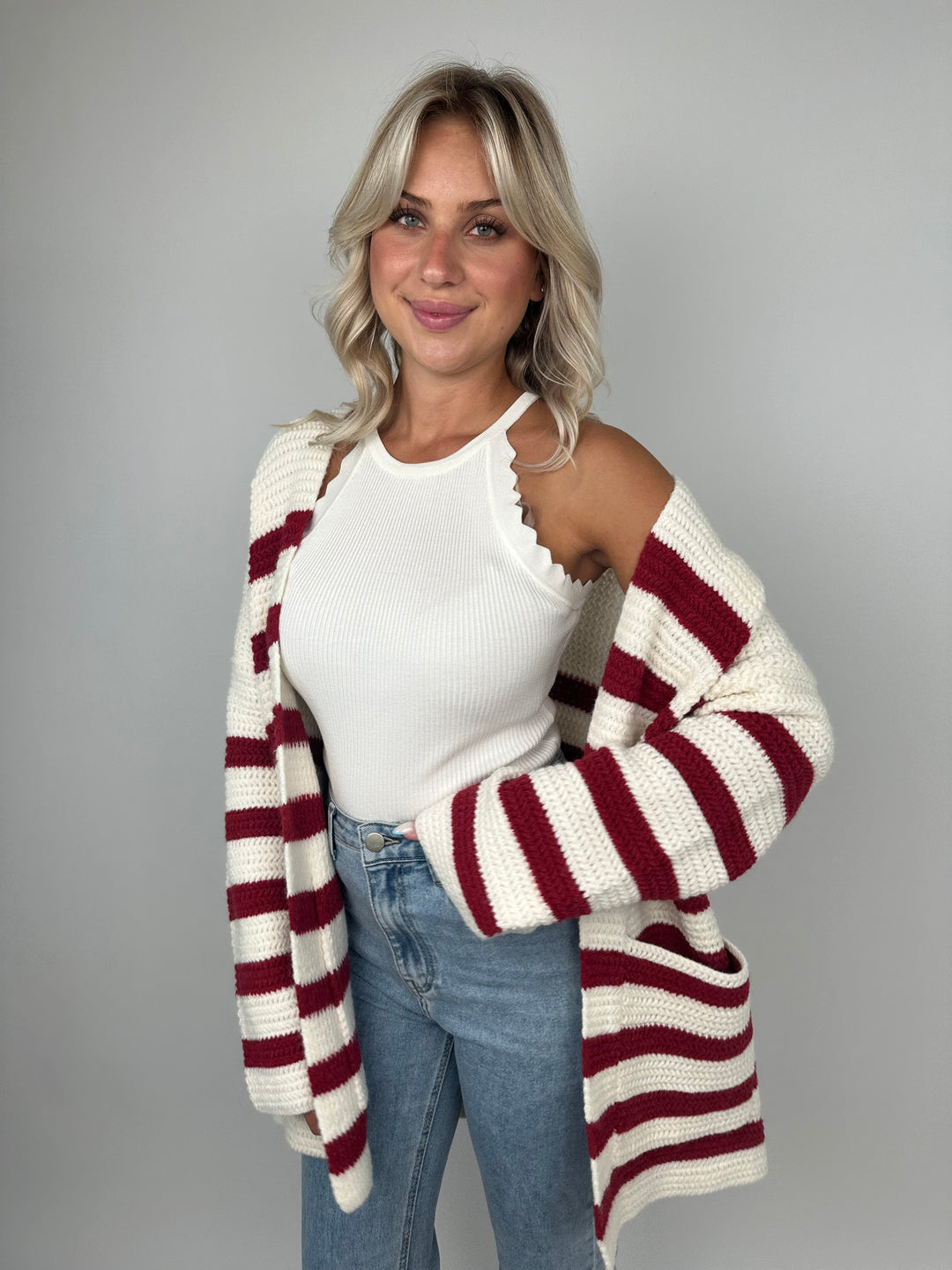 Gestreifter Oversize-Cardigan Eliot