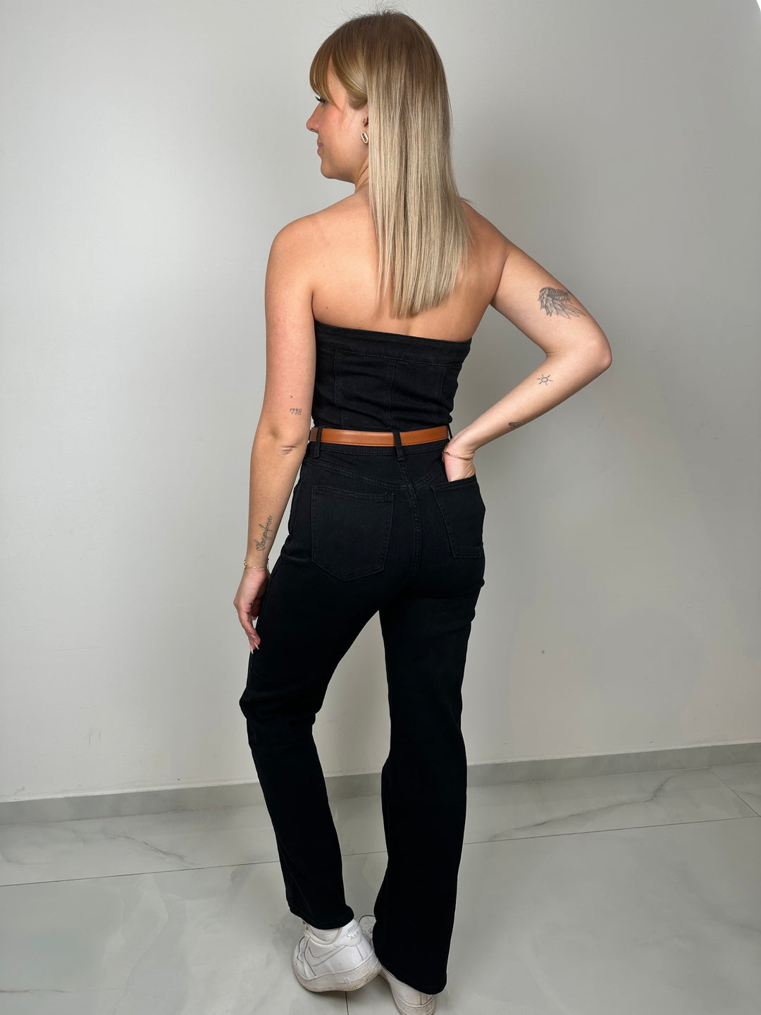 Langer Jeansjumpsuit