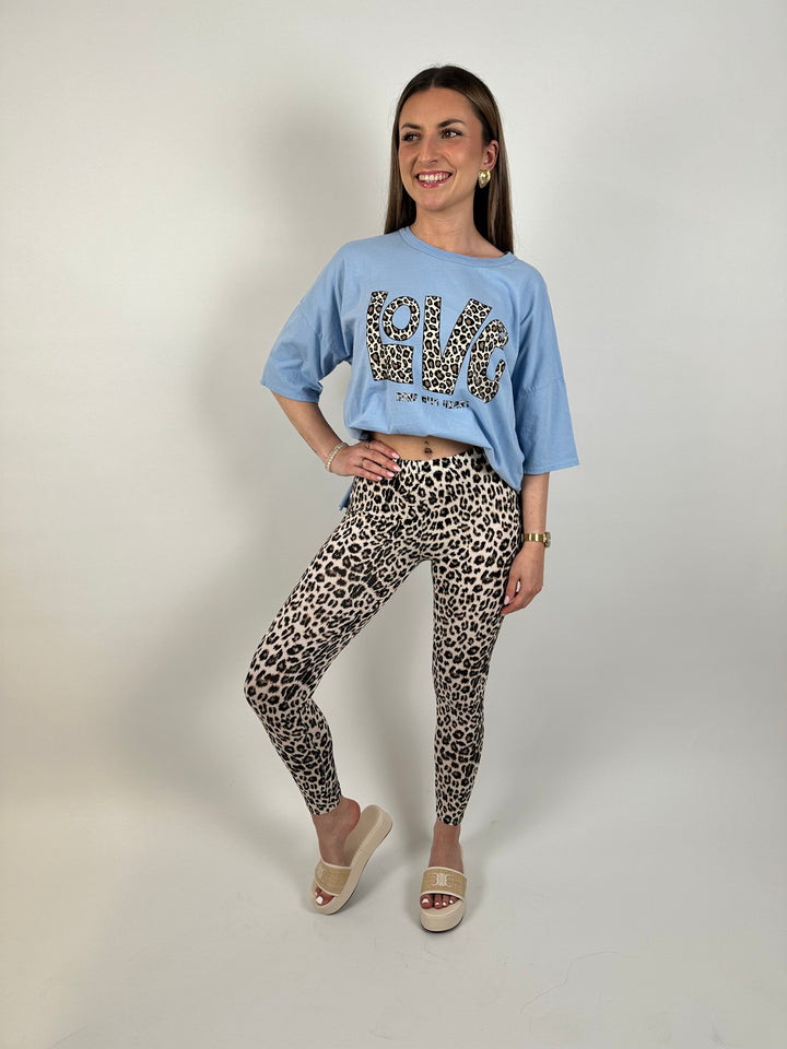 Leggings mit Leoprint aus Viskose Bibi