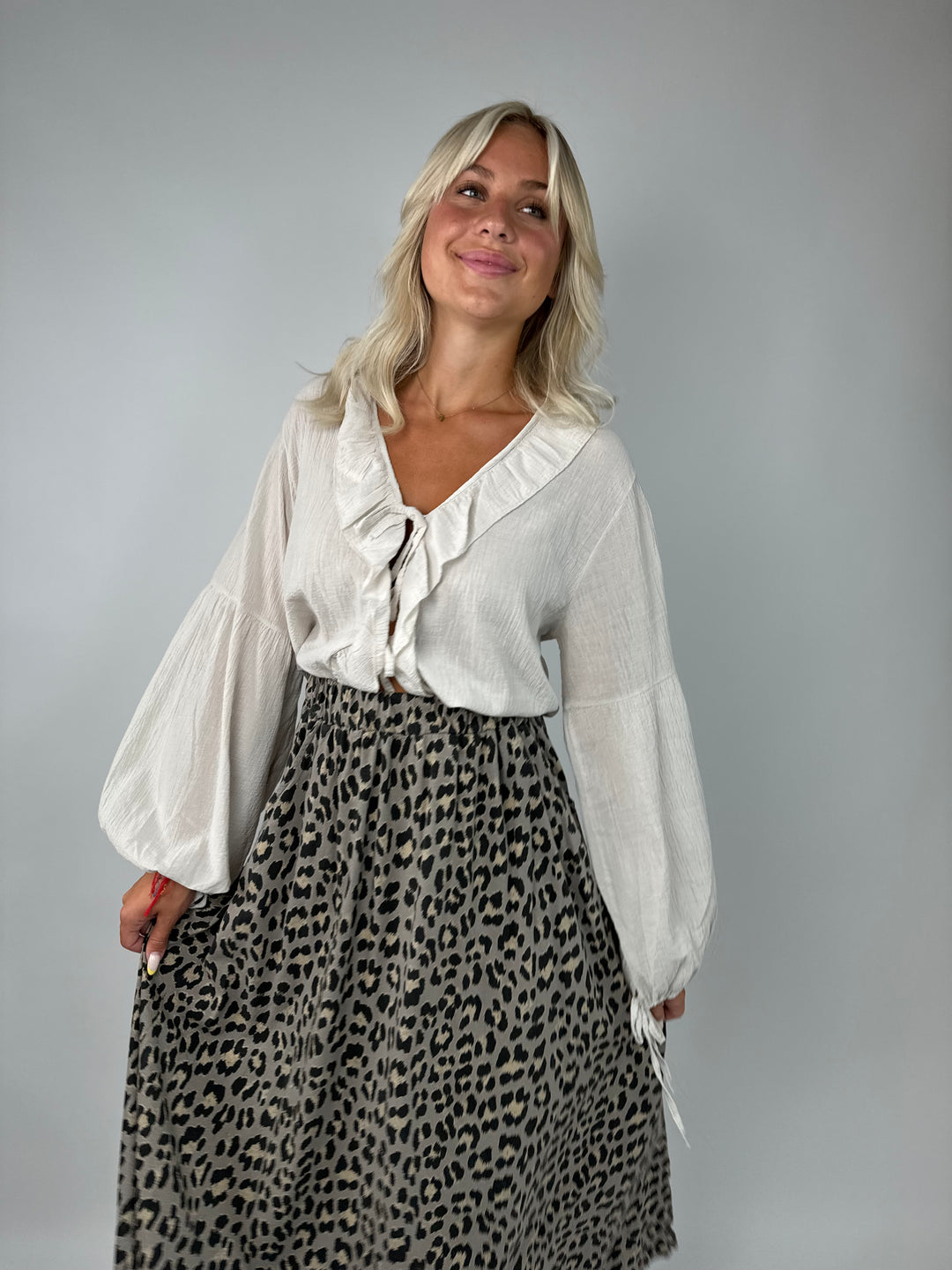 Maxi Sweatrock mit Leoprint