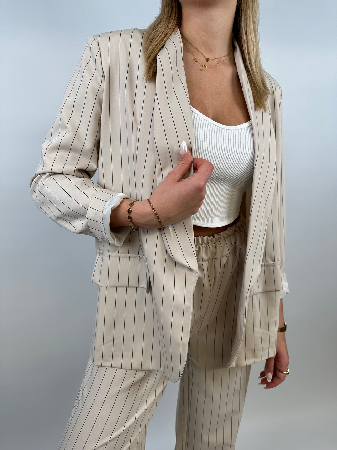 Blazer mit Nadelstreifen