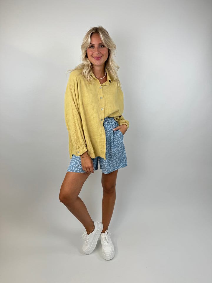 Shorts mit Leoprint Denim Summer