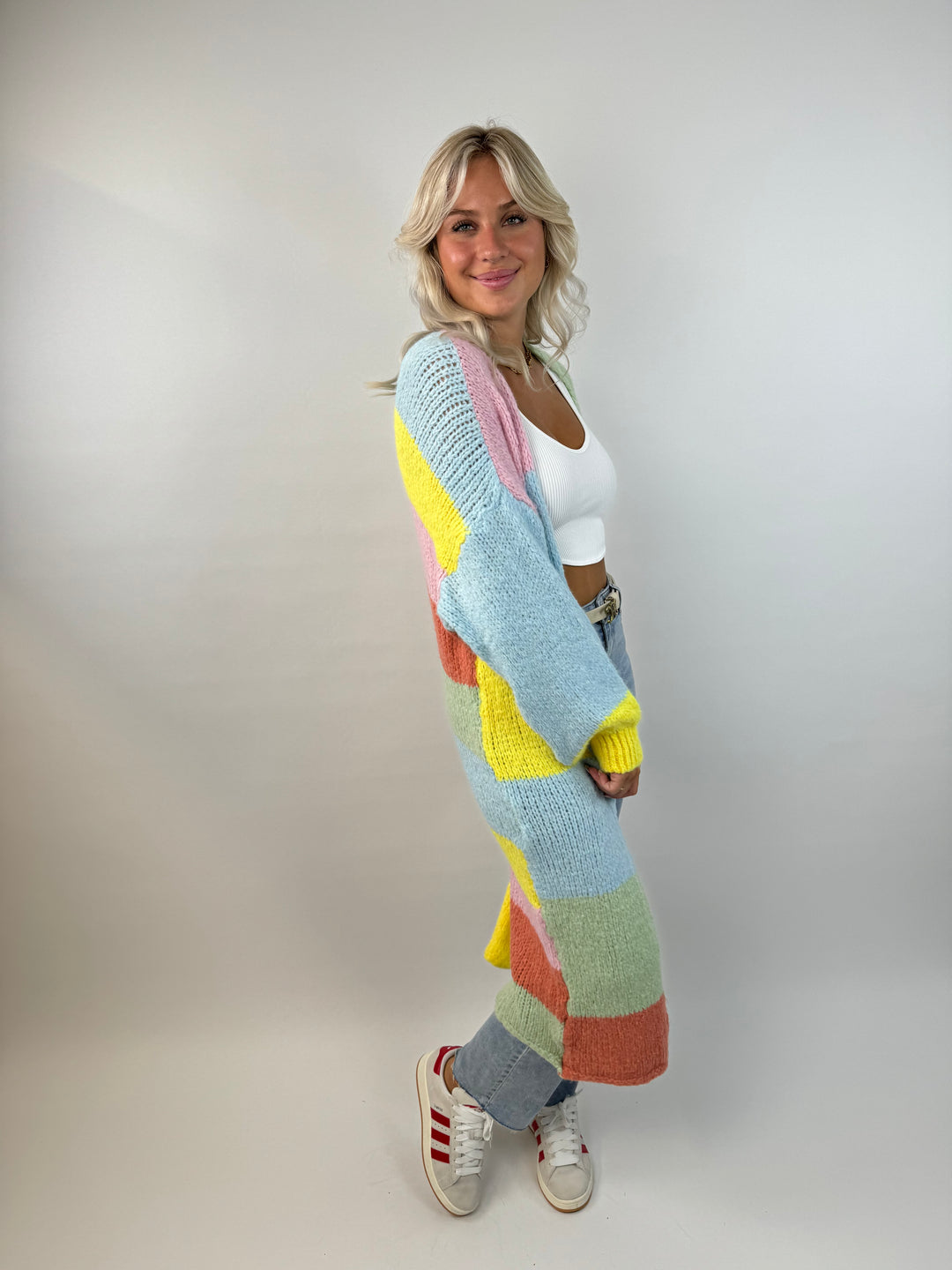 Langer Oversize Cardigan Rainbow