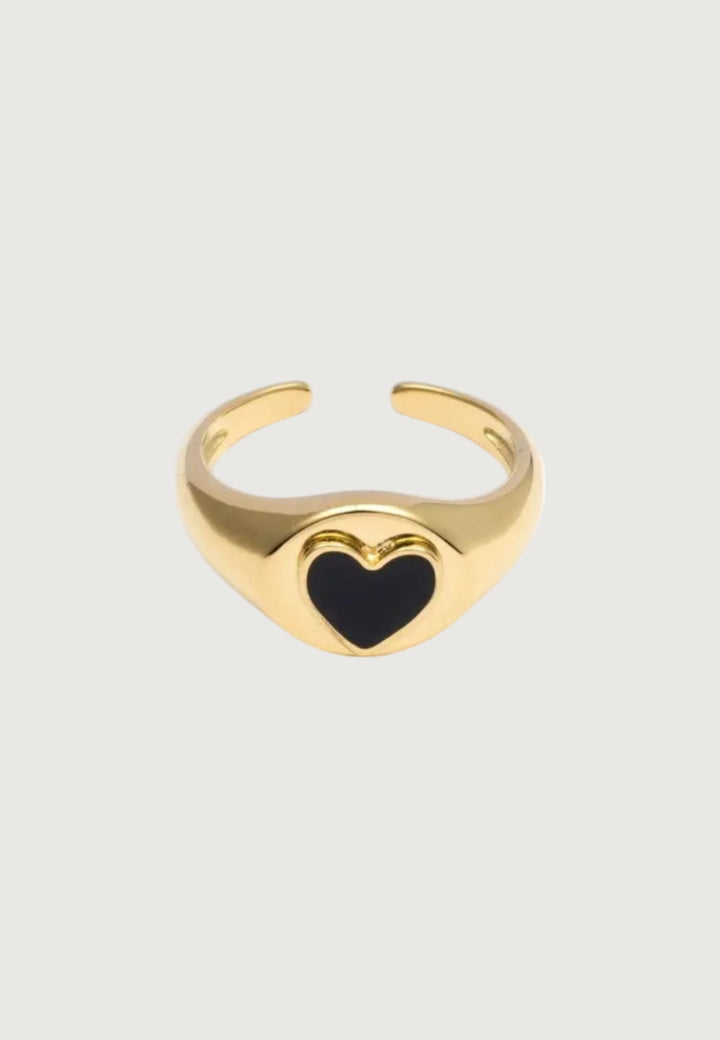 Ring Big Black Heart