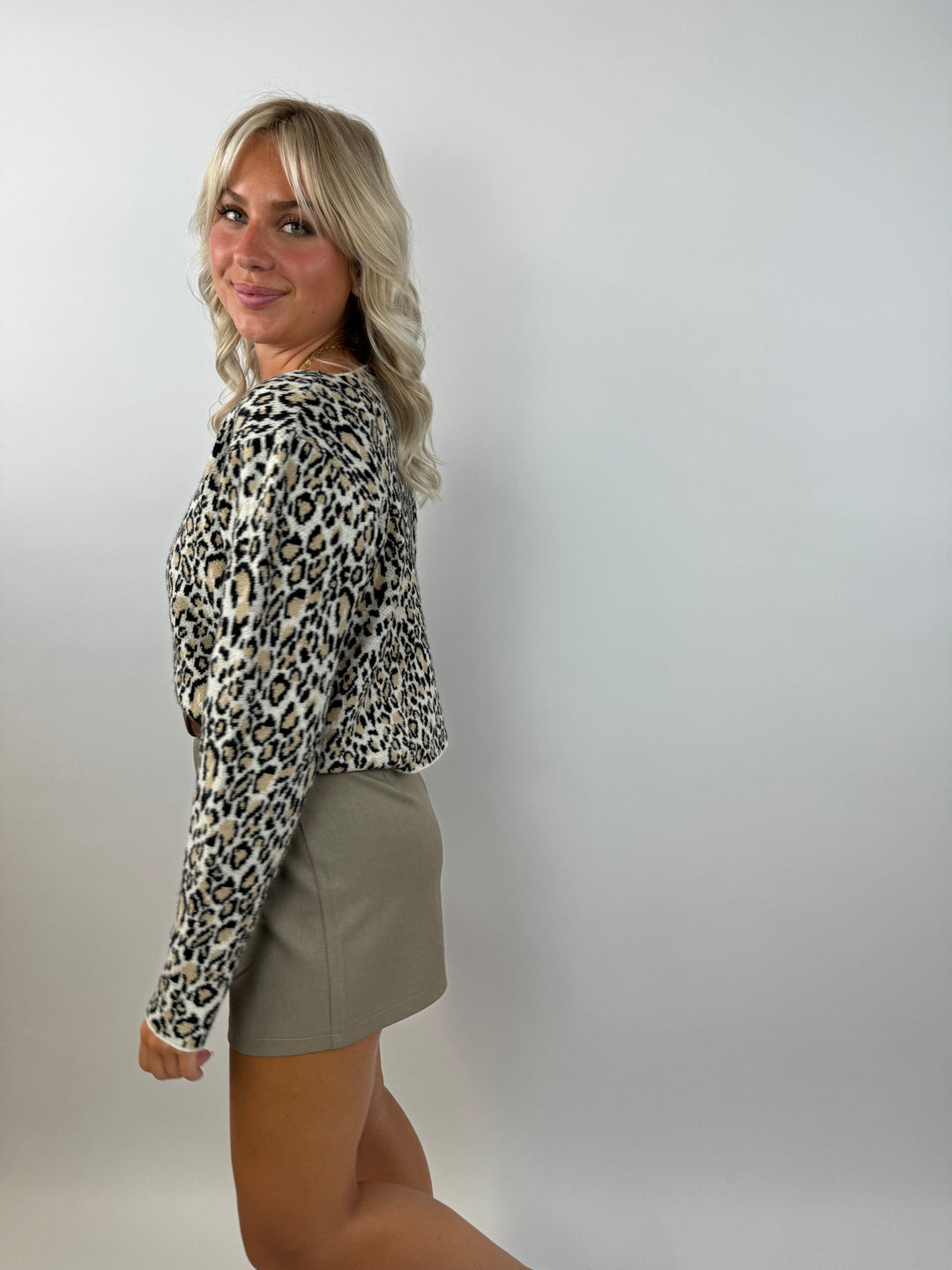 Cardigan mit Leoprint Alice