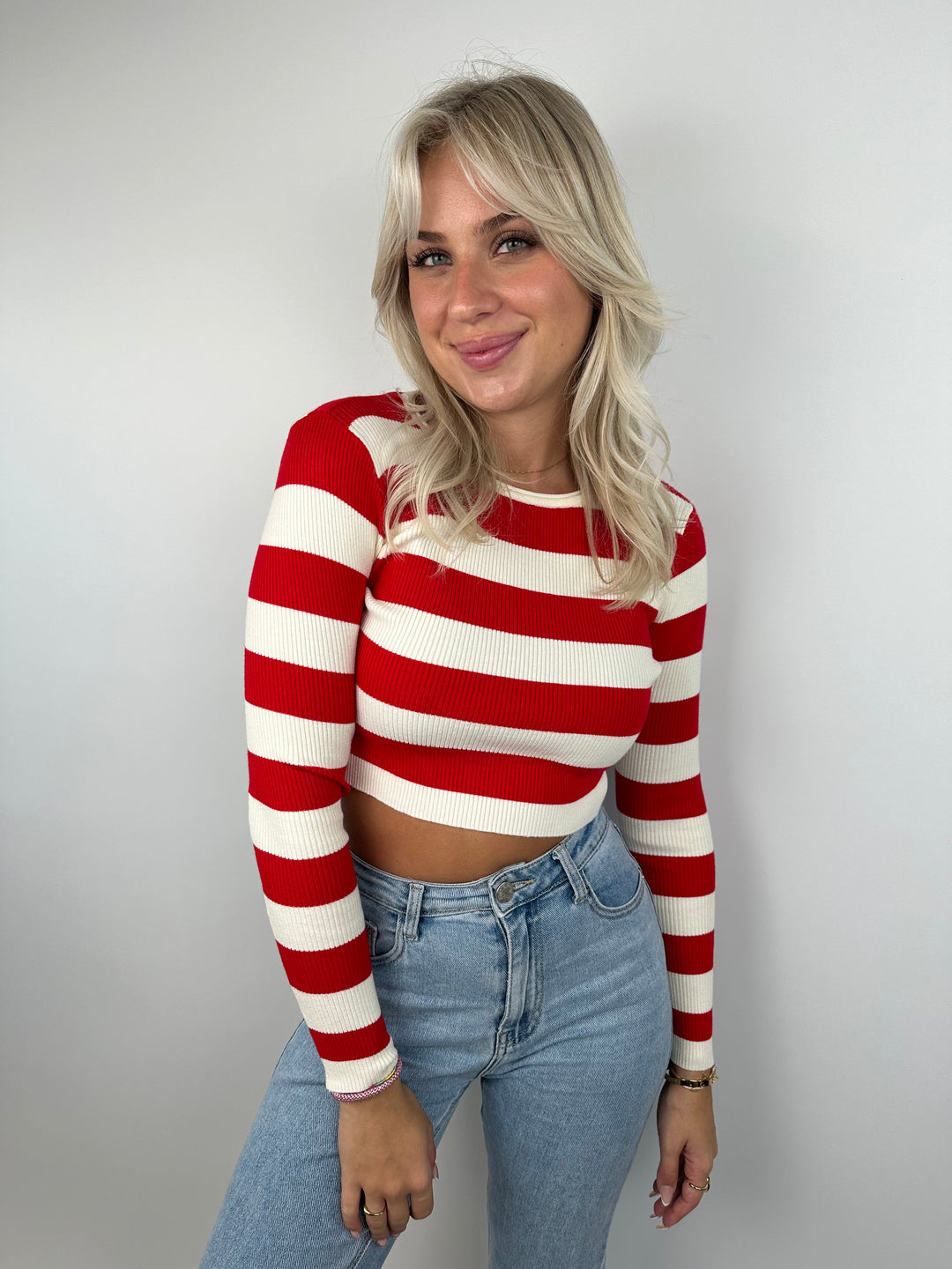 Cropped Longsleeve Strip Up Kathy