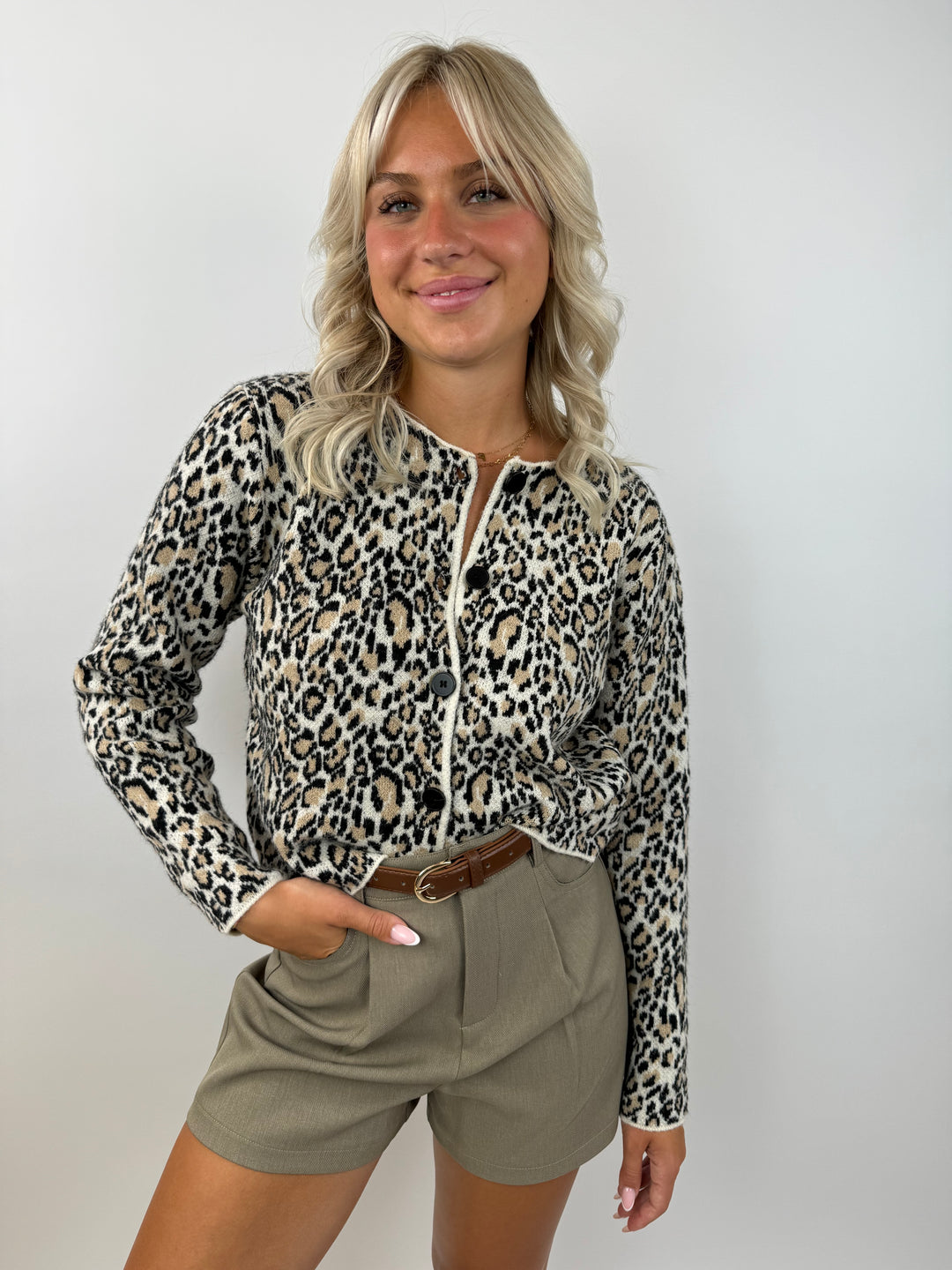 Cardigan mit Leoprint Alice