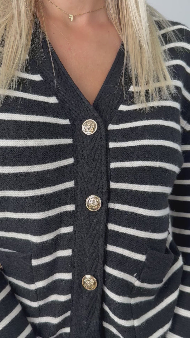 Gestreifter Cardigan Elegance